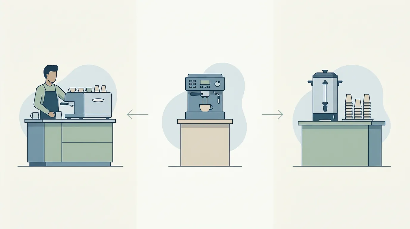 6. Kies bewust tussen een koffiebar, losse machine en locatiecatering