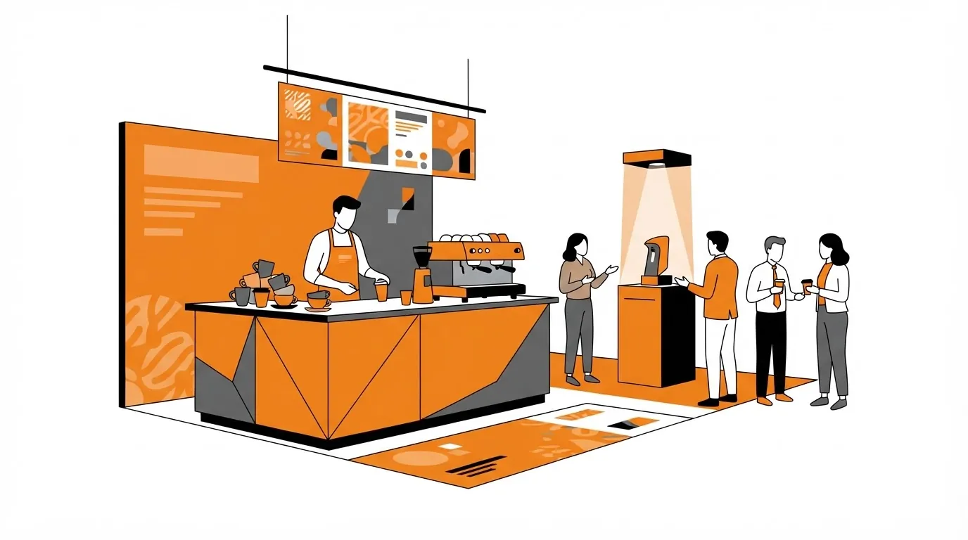Voorbeeld: branding voor een beursstand met productlancering