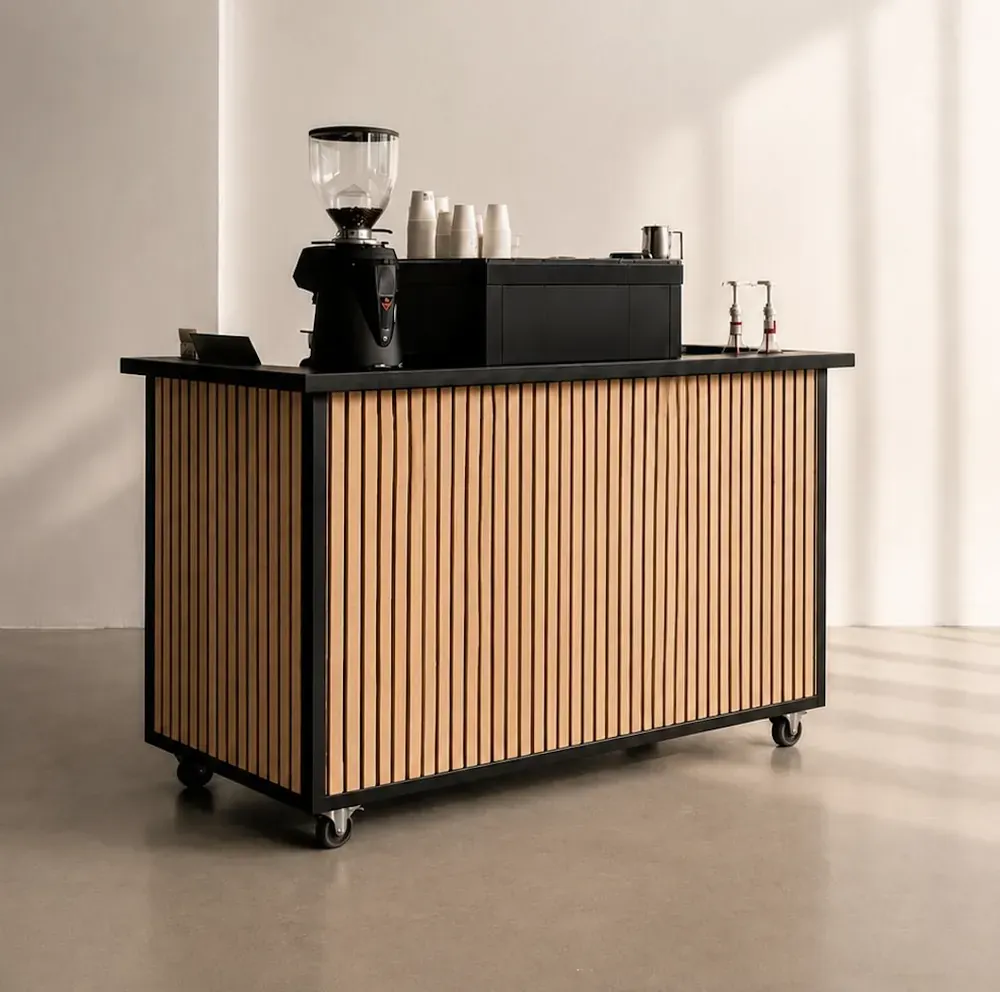 Mobiele koffiebar in uitvoering Licht