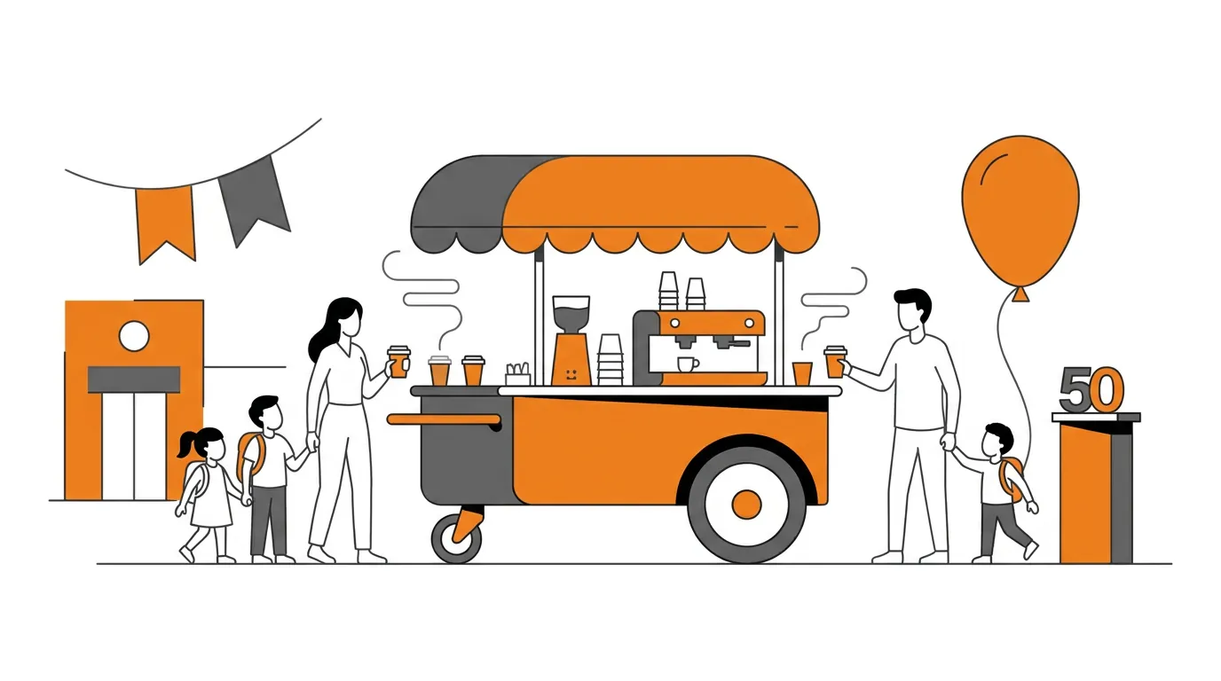 Mobiele koffiebar huren voor school: open dagen en jubilea - mobiele koffiebar huren school