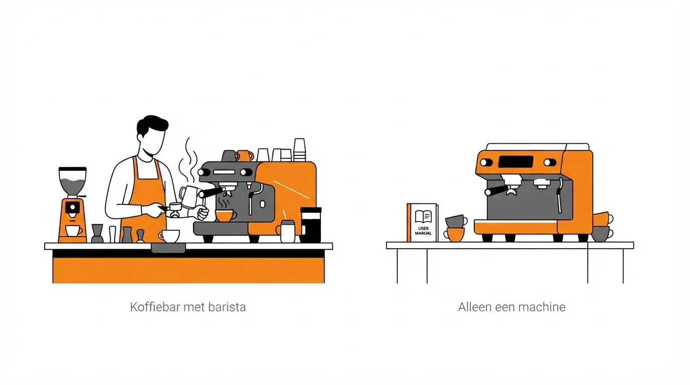 Koffiebar met barista of alleen een machine huren?