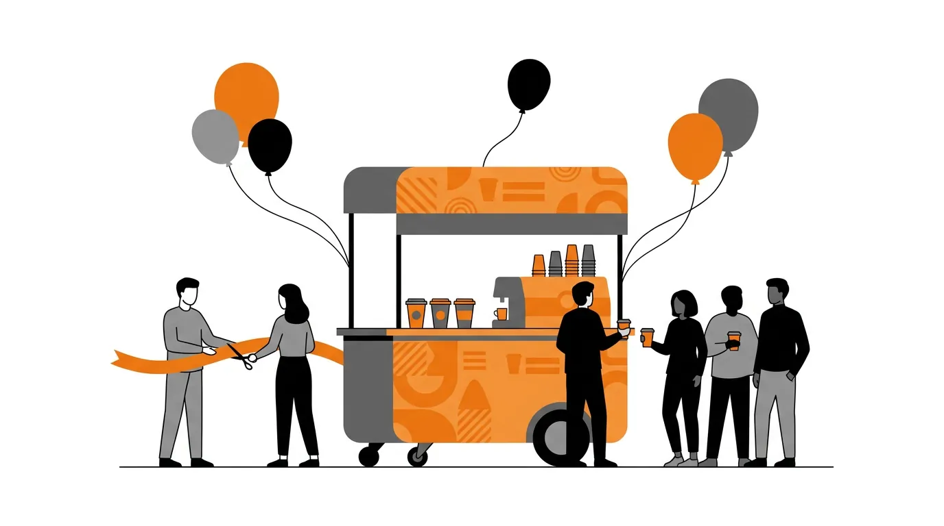Koffiebar met branding voor uw opening
