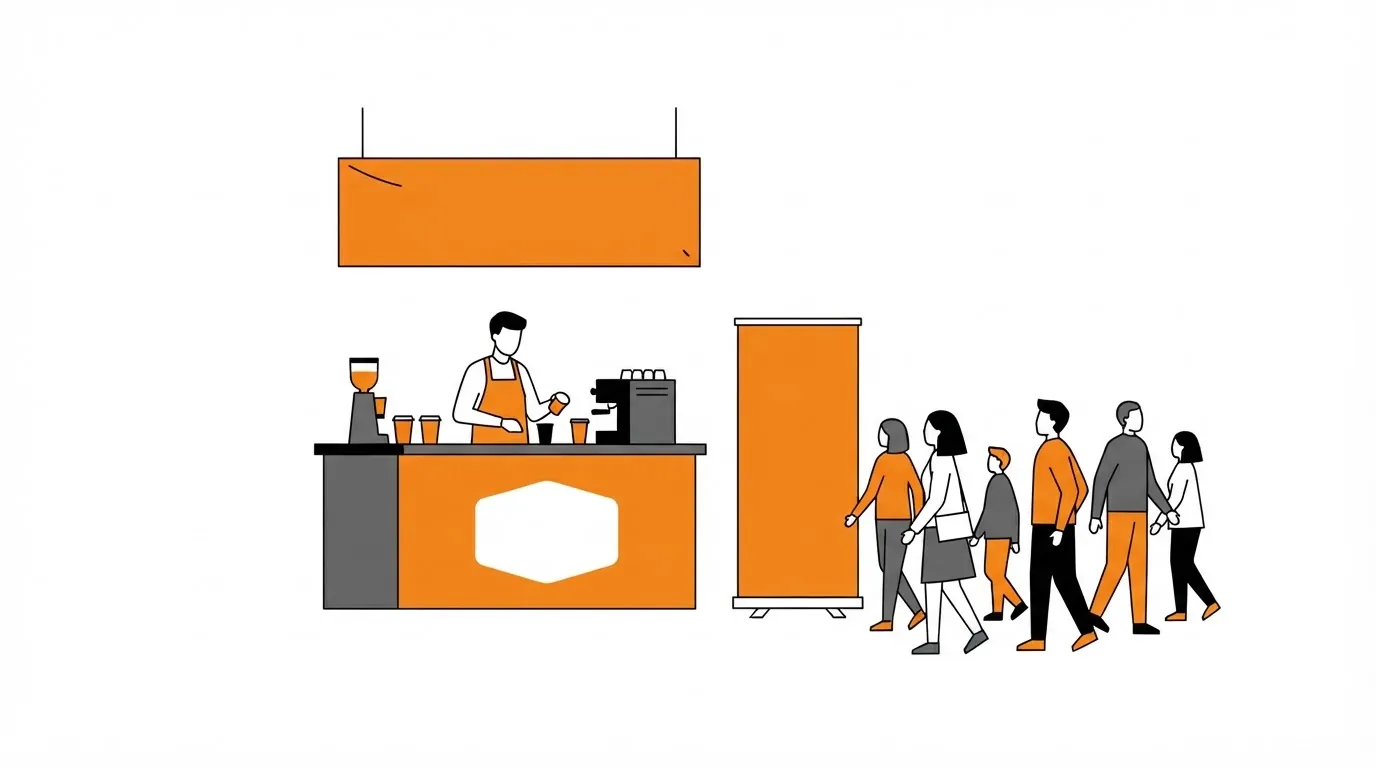Regel branding wanneer u een koffiebar huurt voor een beurs