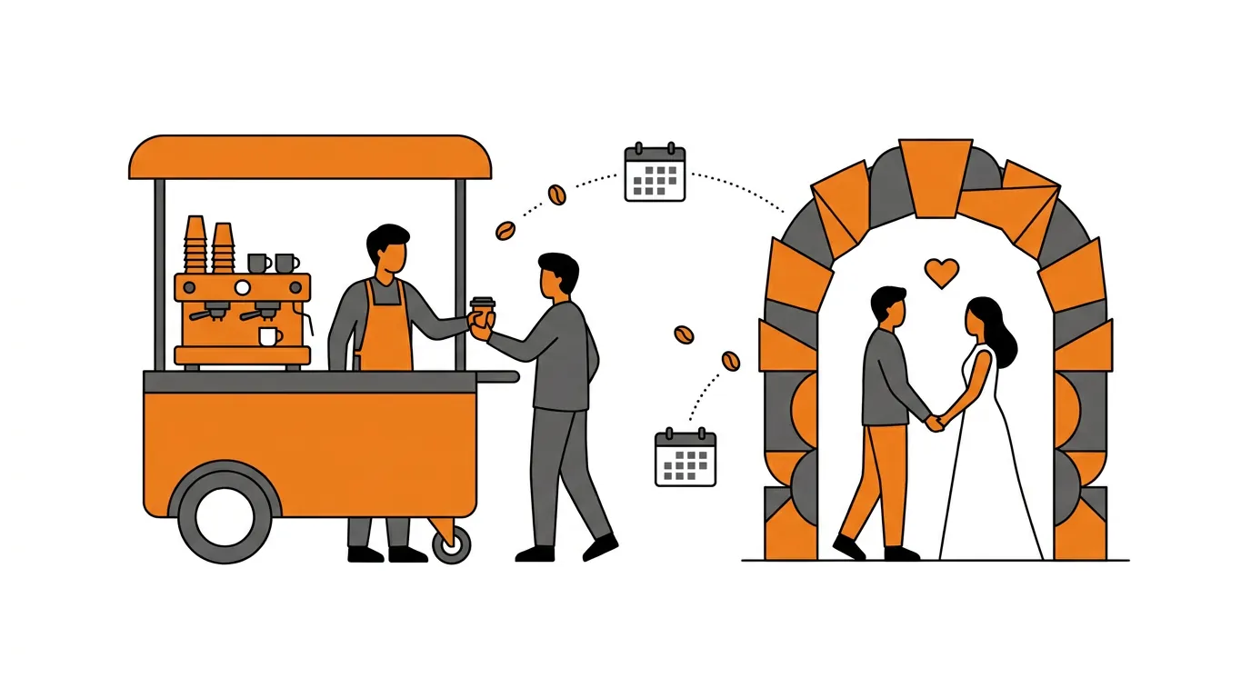 Een mobiele koffiebar huren voor je bruiloft: planning en mogelijkheden - mobiele koffiebar huren bruiloft