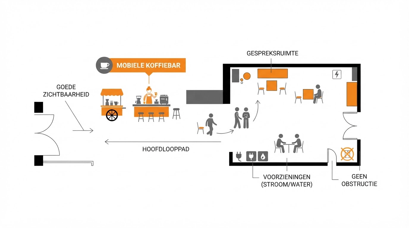 De juiste plek voor een mobiele koffiebar op locatie