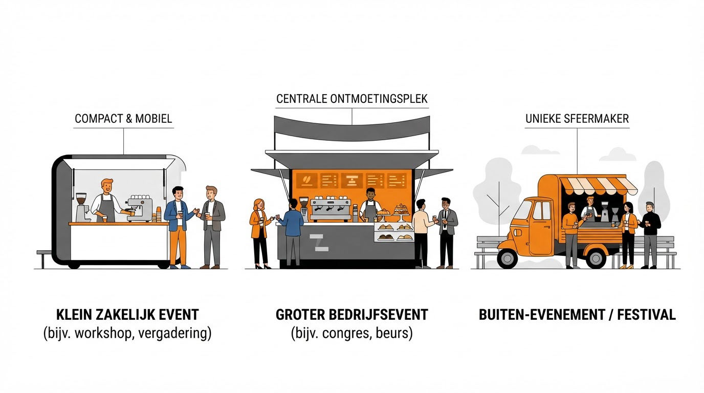 Welke mobiele koffiebar past bij je zakelijke evenement?